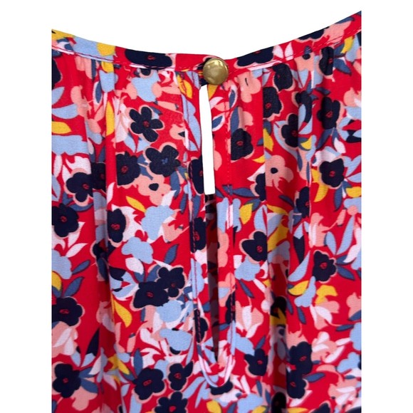 Copper Key Womens Size Small Blouse Boho Top Bell Sleeve Red Floral Swing Flowy - Picture 5 of 10